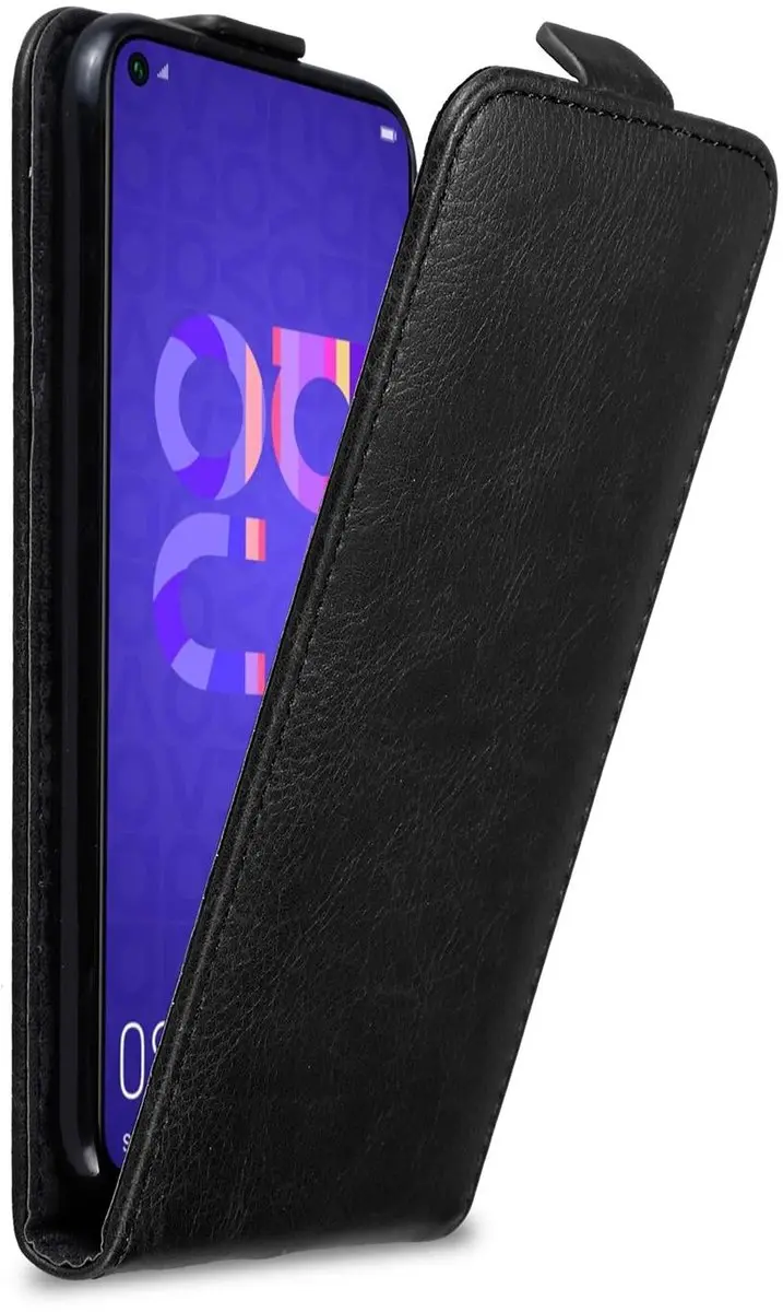 Cadorabo Hoesje geschikt voor Honor 20 / 20S / Huawei NOVA 5T in ZWARTE NACHT - Beschermhoes in flip design Case Cover met magnetische sluiting