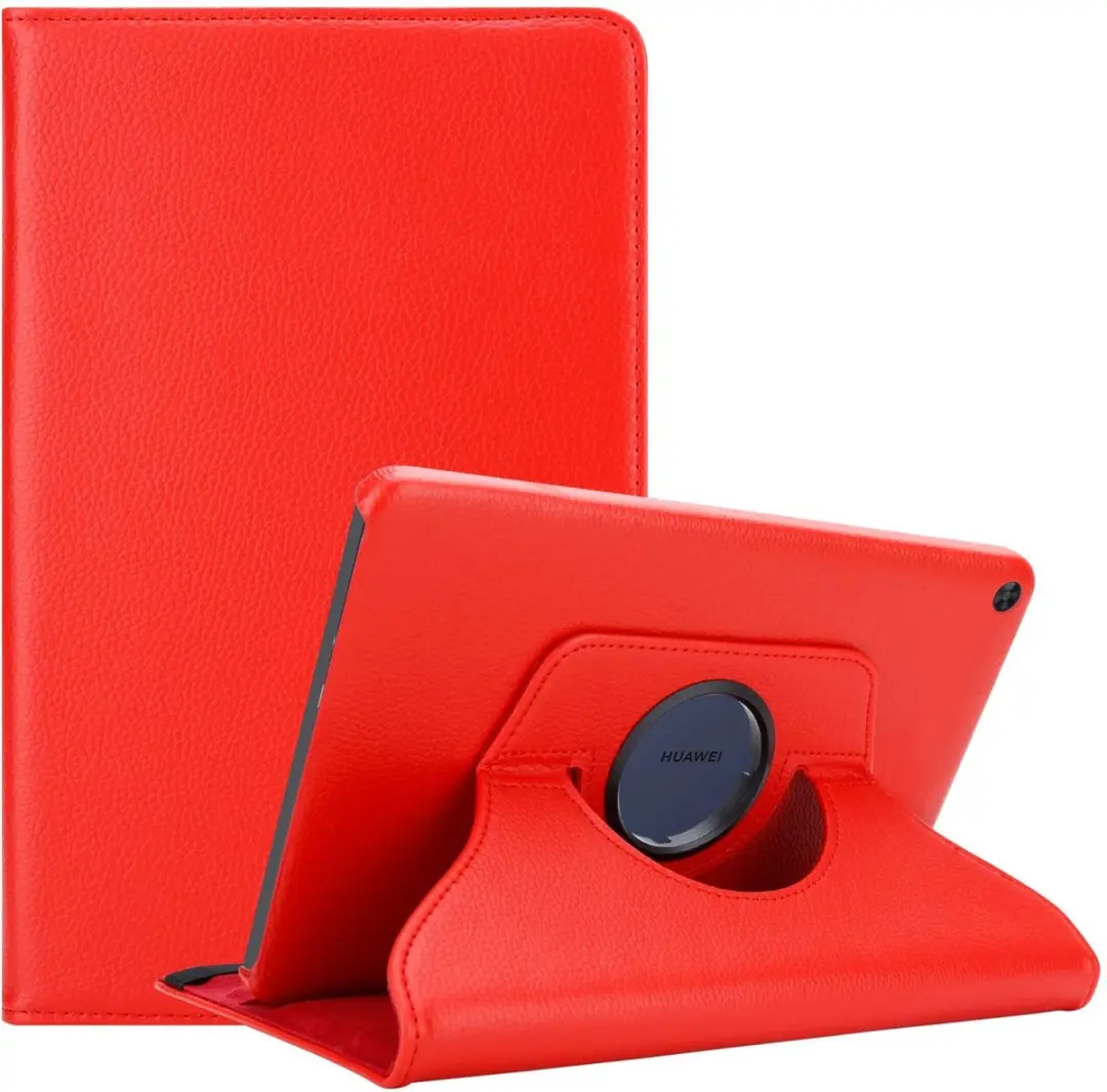 Cadorabo Tablet Hoesje geschikt voor Huawei MatePad T 10 (9.7 Zoll) / T 10s (10.1 Zoll) in KLAPROOS ROOD - Beschermhoes ZONDER auto Wake Up, met stand functie en elastische band sluiting Book Case Cover Etui