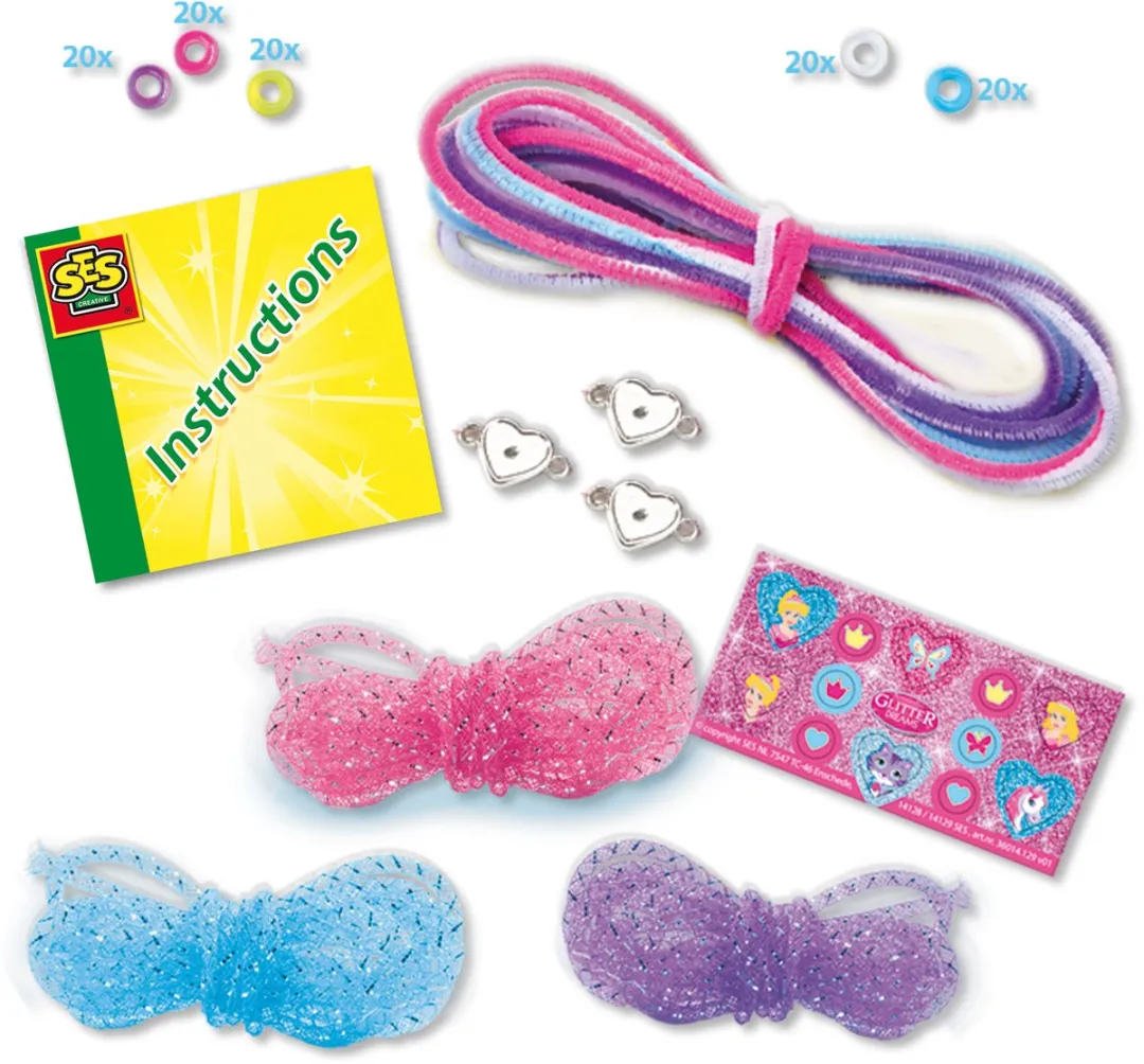 SES Creative Hobby Pink Glitter Armbanden - 14 Stuks
