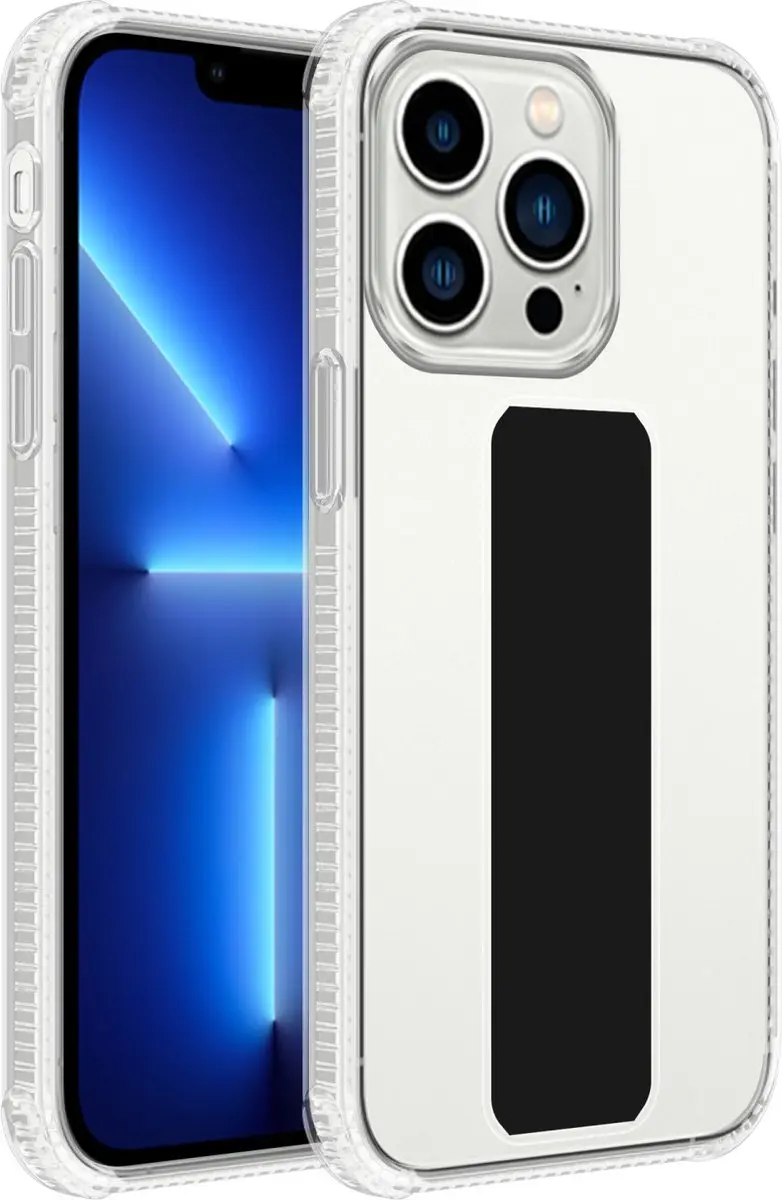 Cadorabo Hoesje geschikt voor Apple iPhone 12 PRO MAX in ZWART - Beschermhoes gemaakt van flexibel TPU silicone Cover Case met houder en standfunctie
