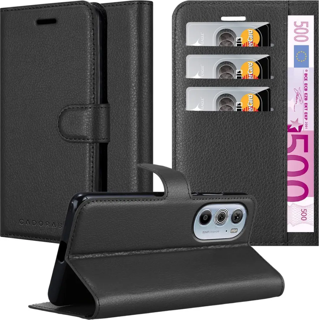 Cadorabo Hoesje geschikt voor Motorola EDGE+ in PHANTOM ZWART