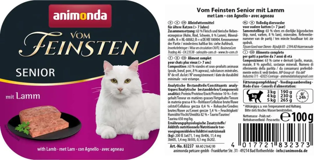 Animonda von Feinsten Senior Kat Lam 30x100g