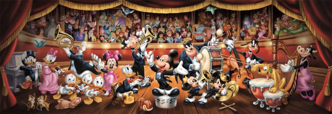 Clementoni Disney Orchestra Panorama Puzzel 1000 Stukjes - Multikleur