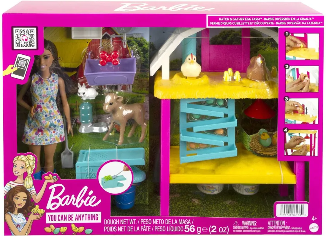 Barbie Broed en Verzamel Kippenboerderij 2010223 - Speelfigurenset Multicolor