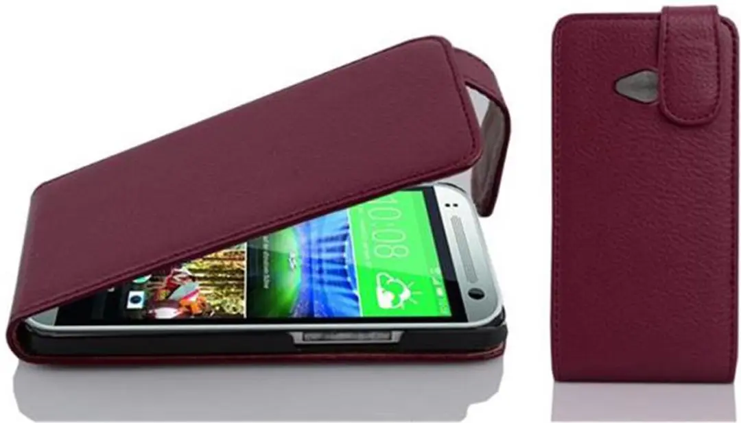 Cadorabo Hoesje geschikt voor HTC ONE M8 MINI in BORDEAUX PAARS