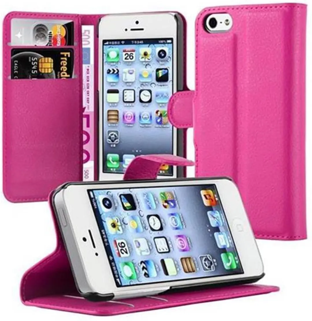 Cadorabo Hoesje geschikt voor Apple iPhone 5 / 5S / SE 2016 in KERSEN ROZE
