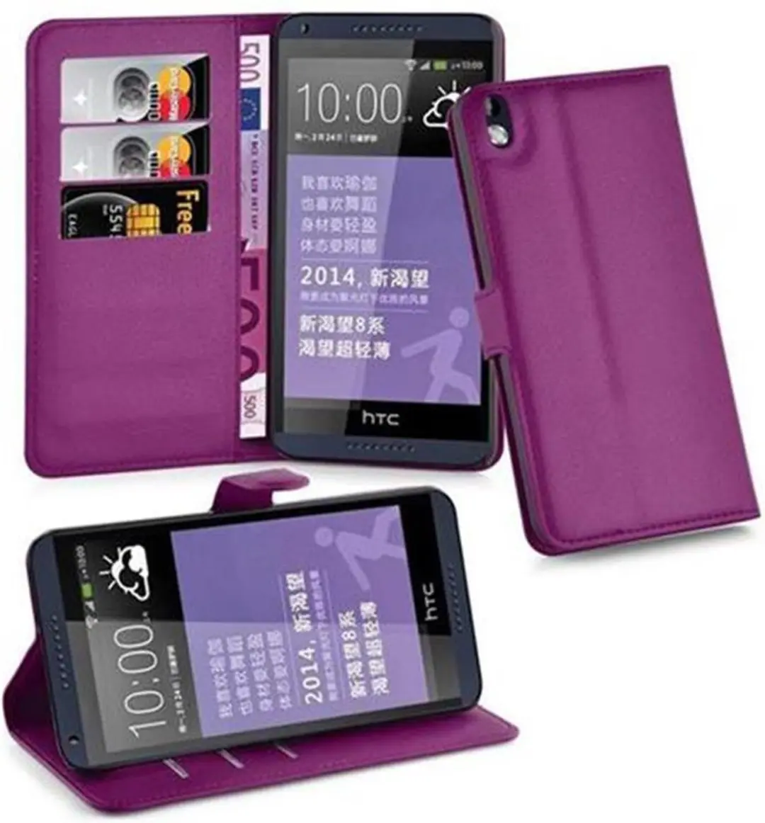 Cadorabo Hoesje geschikt voor HTC Desire 816 in MANGAAN PAARS