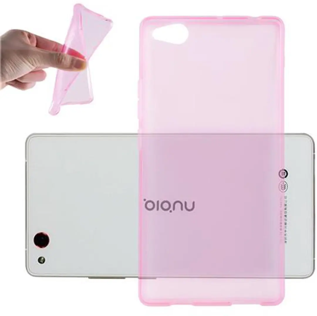 Cadorabo Hoesje geschikt voor ZTE Nubia Z9 MAX in TRANSPARANT ROZE
