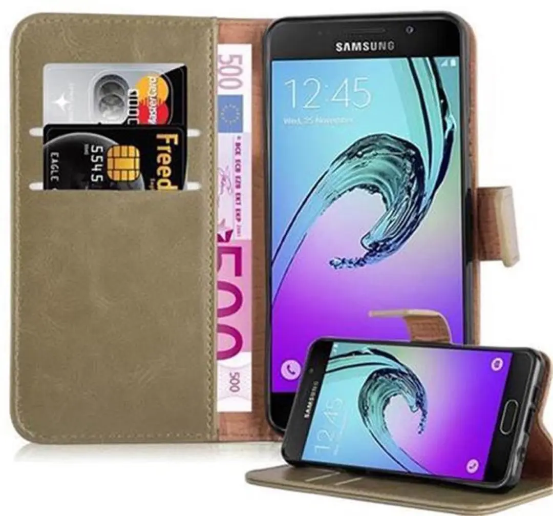 Cadorabo Hoesje geschikt voor Samsung Galaxy A3 2016 in CAPPUCCINO BRUIN