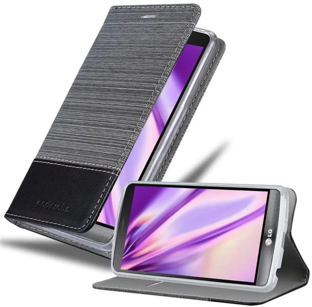 Cadorabo Hoesje geschikt voor LG G3 in GRIJS ZWART