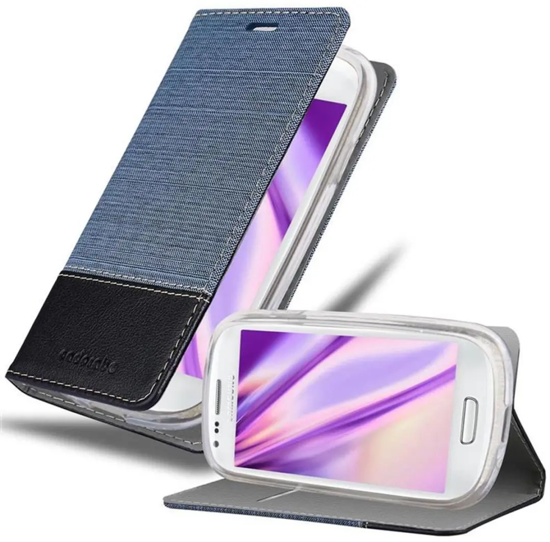 Cadorabo Hoesje geschikt voor Samsung Galaxy S3 MINI in DONKERBLAUW ZWART