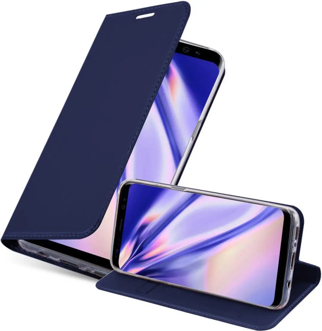 Cadorabo Hoesje geschikt voor Samsung Galaxy S8 PLUS in CLASSY DONKER BLAUW