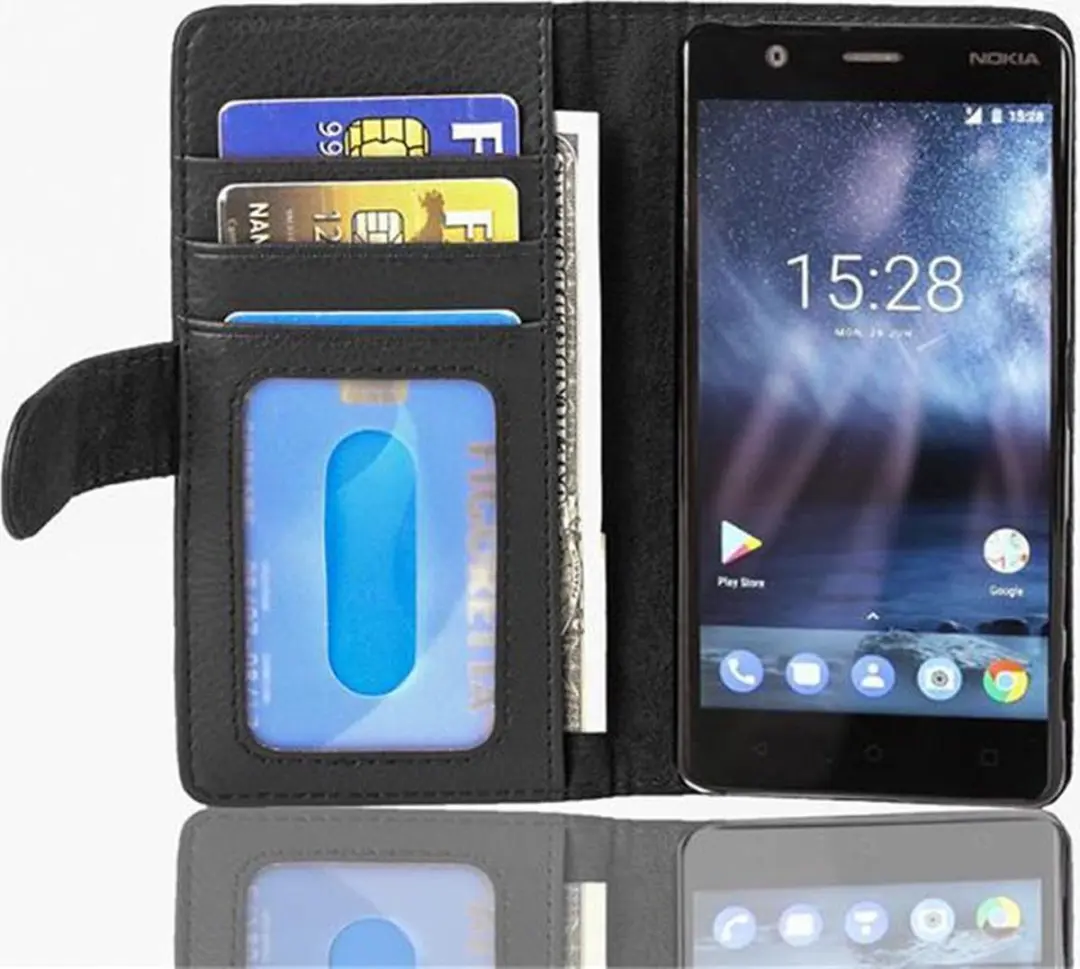 Cadorabo Hoesje geschikt voor Nokia 3 2017 in ZWARTE OXIDE