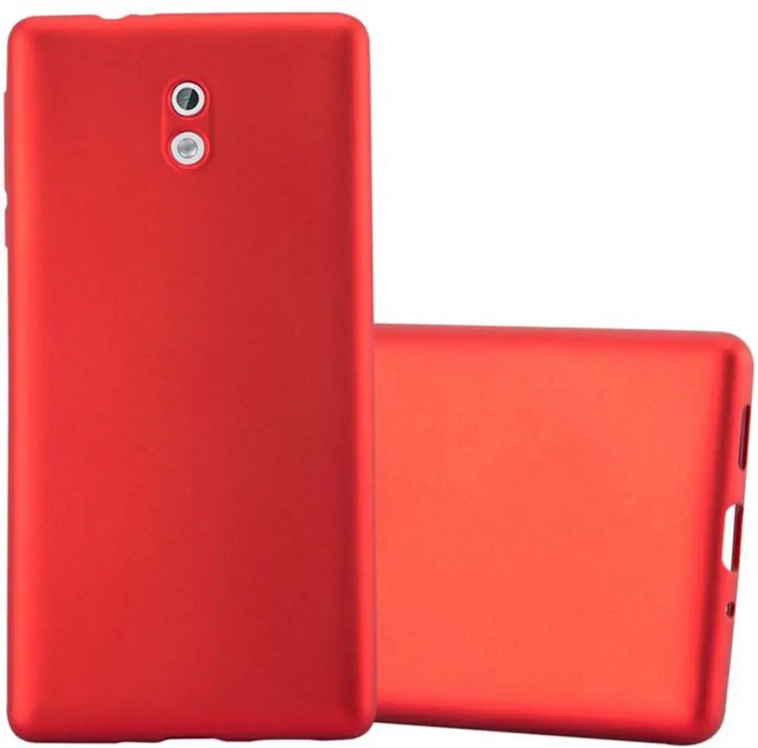 Cadorabo Hoesje geschikt voor Nokia 3 2017 in METALLIC ROOD