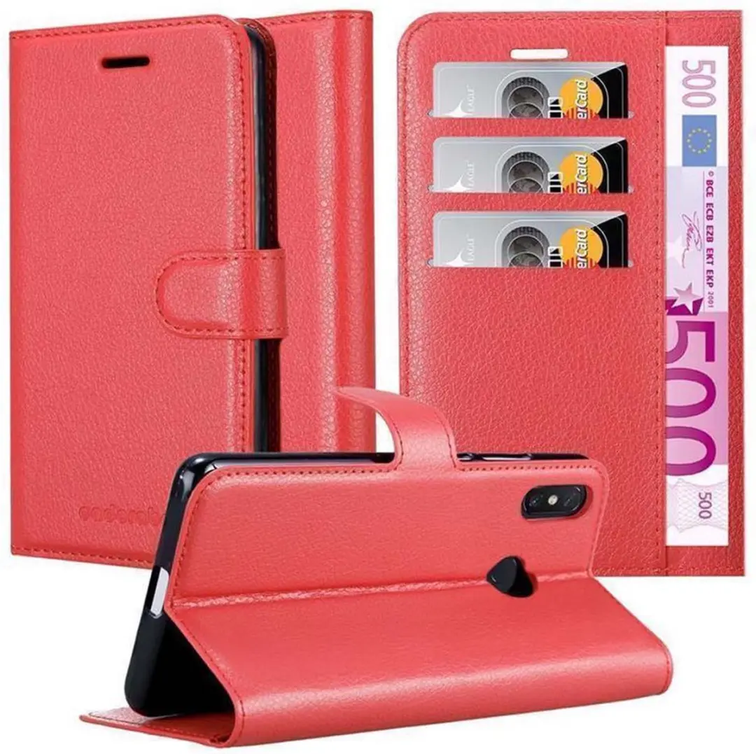 Cadorabo Hoesje geschikt voor Xiaomi Mi MAX 3 in KARMIJN ROOD