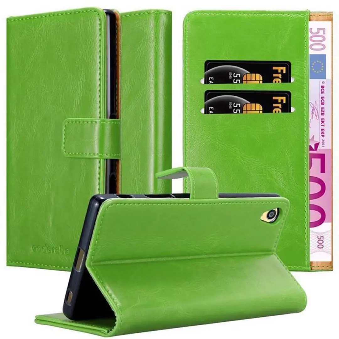 Cadorabo Hoesje geschikt voor Sony Xperia Z5 PREMIUM in GRAS GROEN