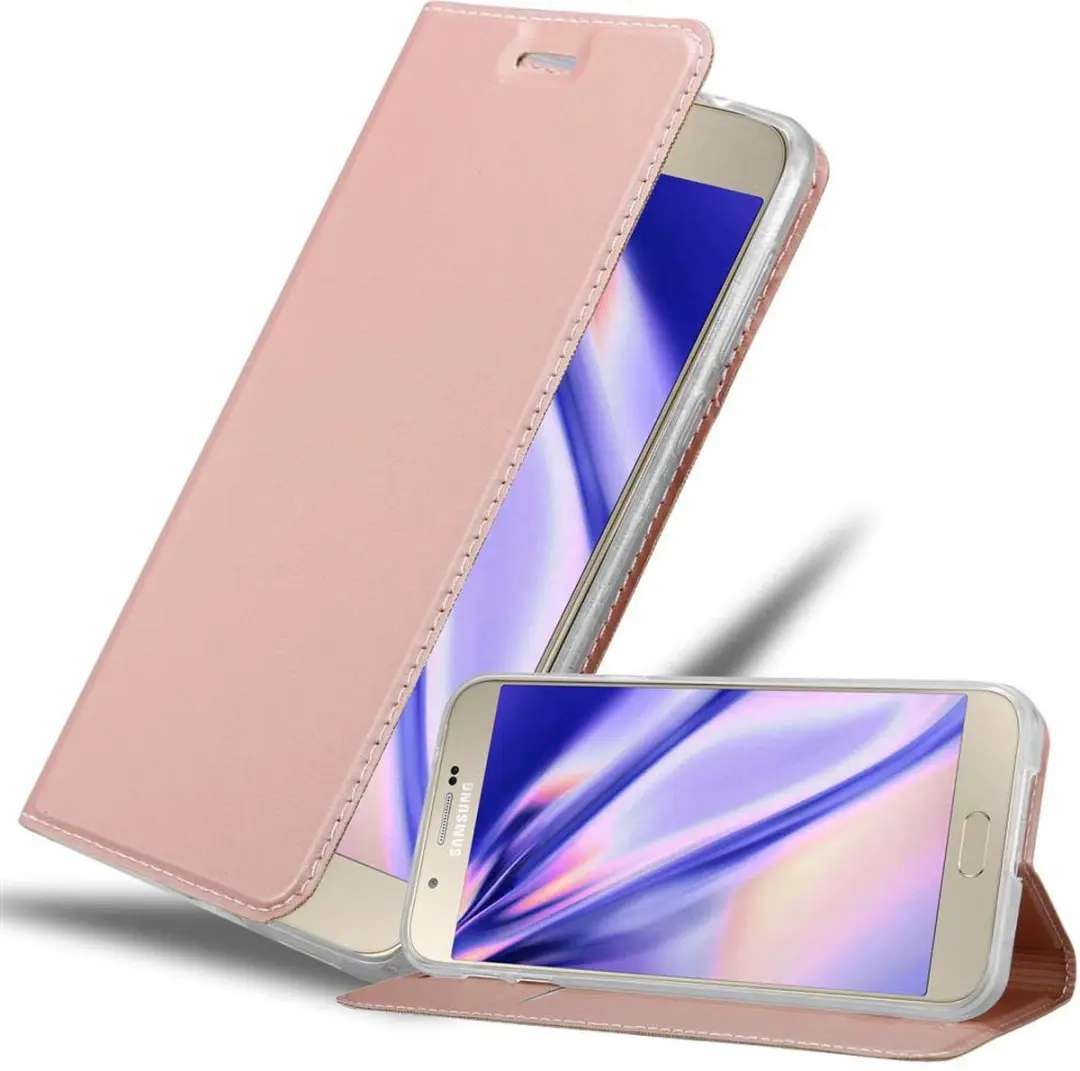 Cadorabo Hoesje geschikt voor Samsung Galaxy A8 2015 in CLASSY ROSE GOUD