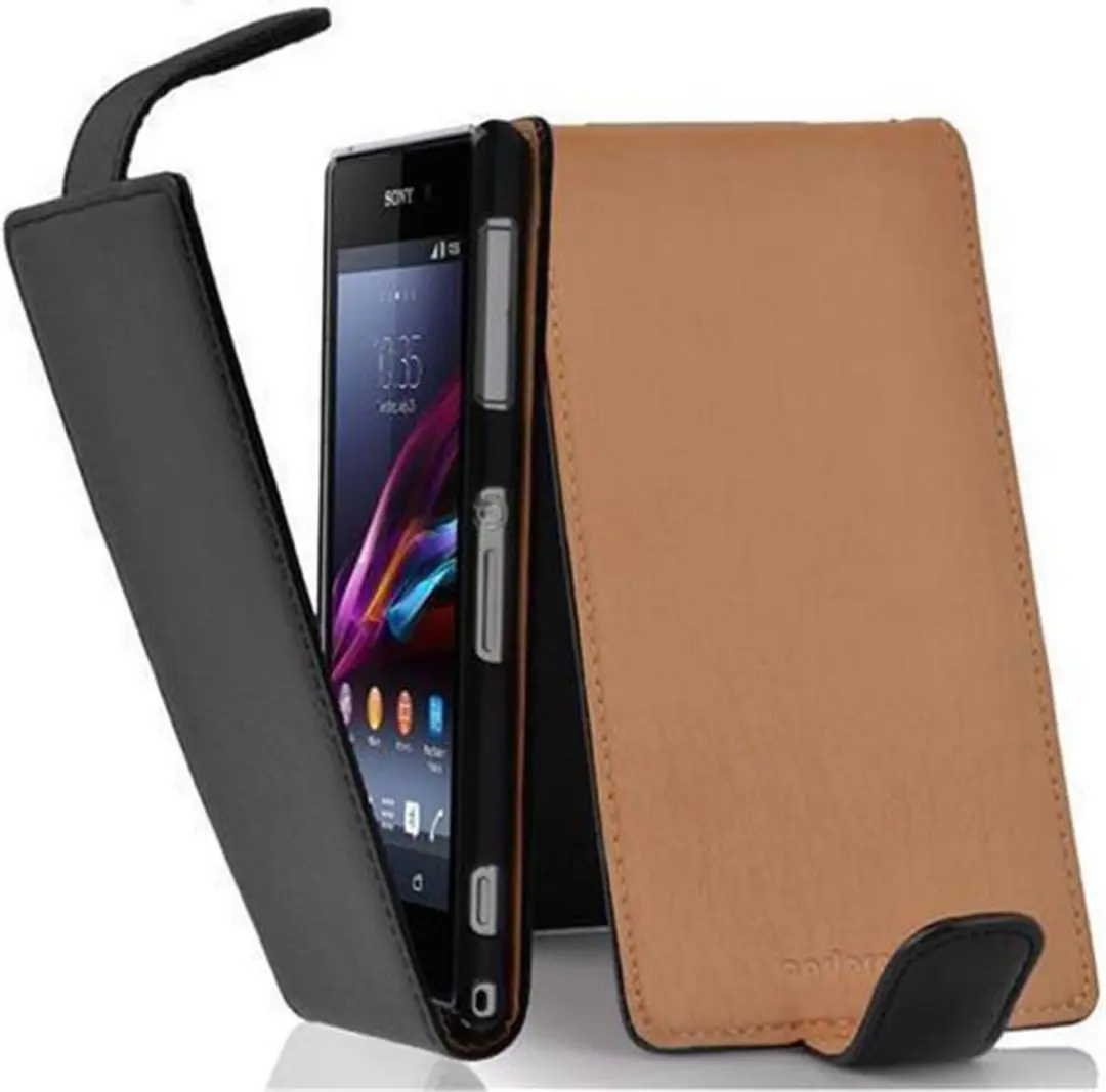 Cadorabo Hoesje geschikt voor Sony Xperia Z1 in ZWARTE OXIDE