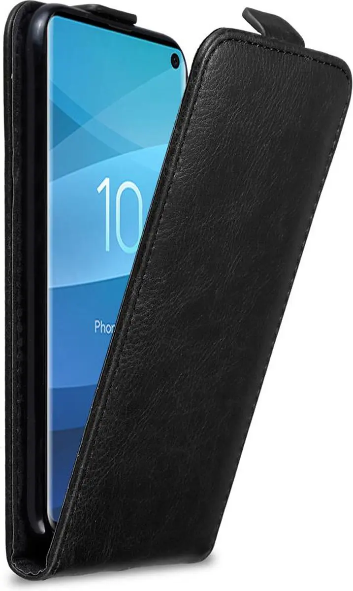 Cadorabo Hoesje geschikt voor Samsung Galaxy S10 4G in ZWARTE NACHT