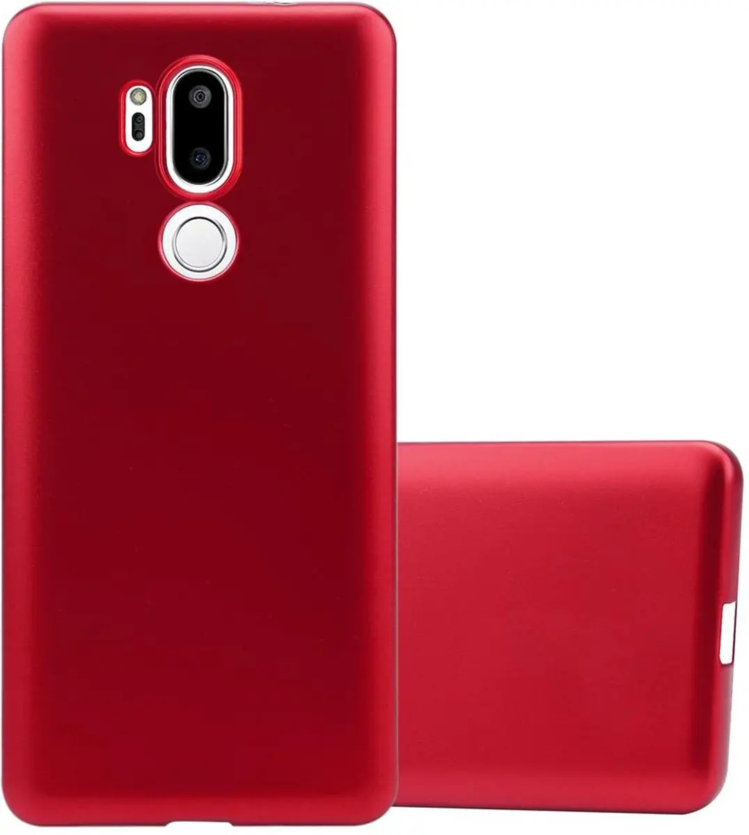 Cadorabo Hoesje geschikt voor LG G7 ThinQ / FIT / ONE in METALLIC ROOD