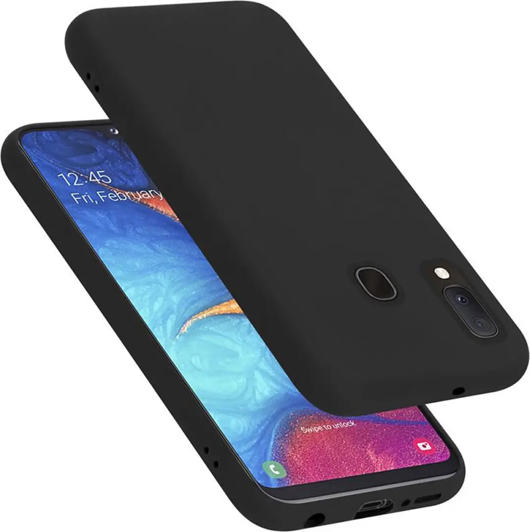 Cadorabo Hoesje geschikt voor Samsung Galaxy A10e / A20e in LIQUID ZWART