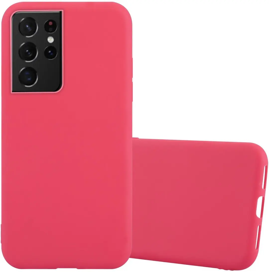 Cadorabo Hoesje geschikt voor Samsung Galaxy S21 ULTRA in CANDY ROOD