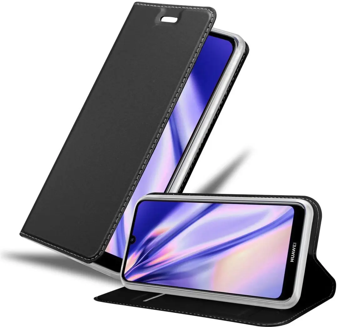 Cadorabo Hoesje geschikt voor Huawei Y6S in CLASSY ZWART