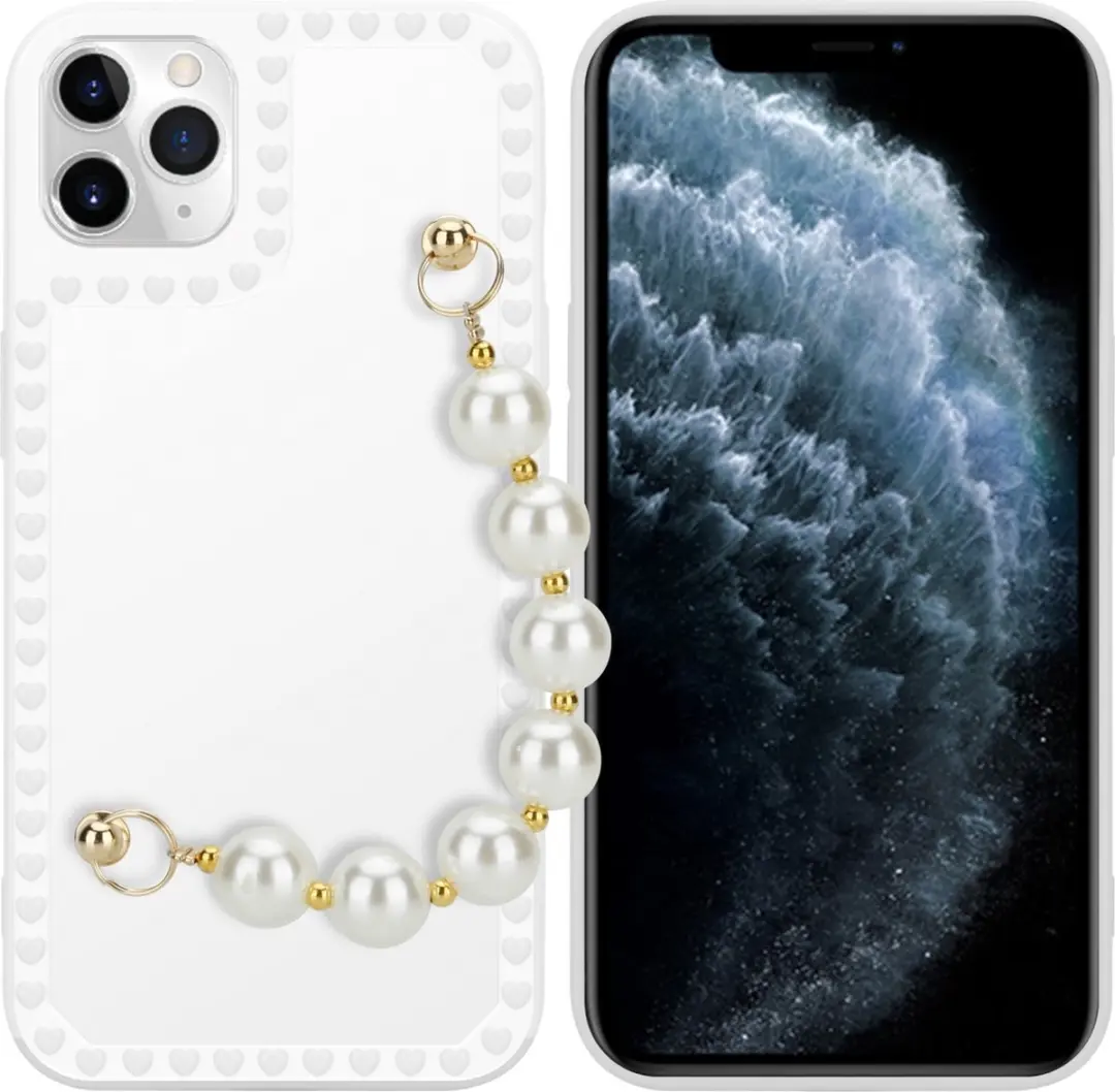 Cadorabo Hoesje geschikt voor Apple iPhone 11 PRO MAX in Wit met parels