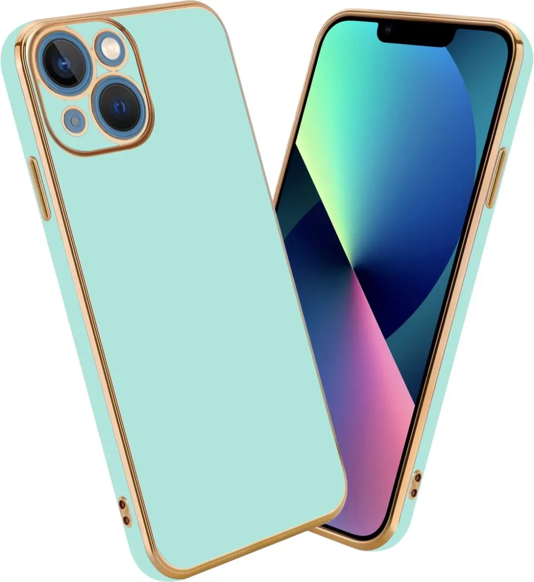 Cadorabo Hoesje geschikt voor Apple iPhone 13 MINI in Glossy Mintgroen