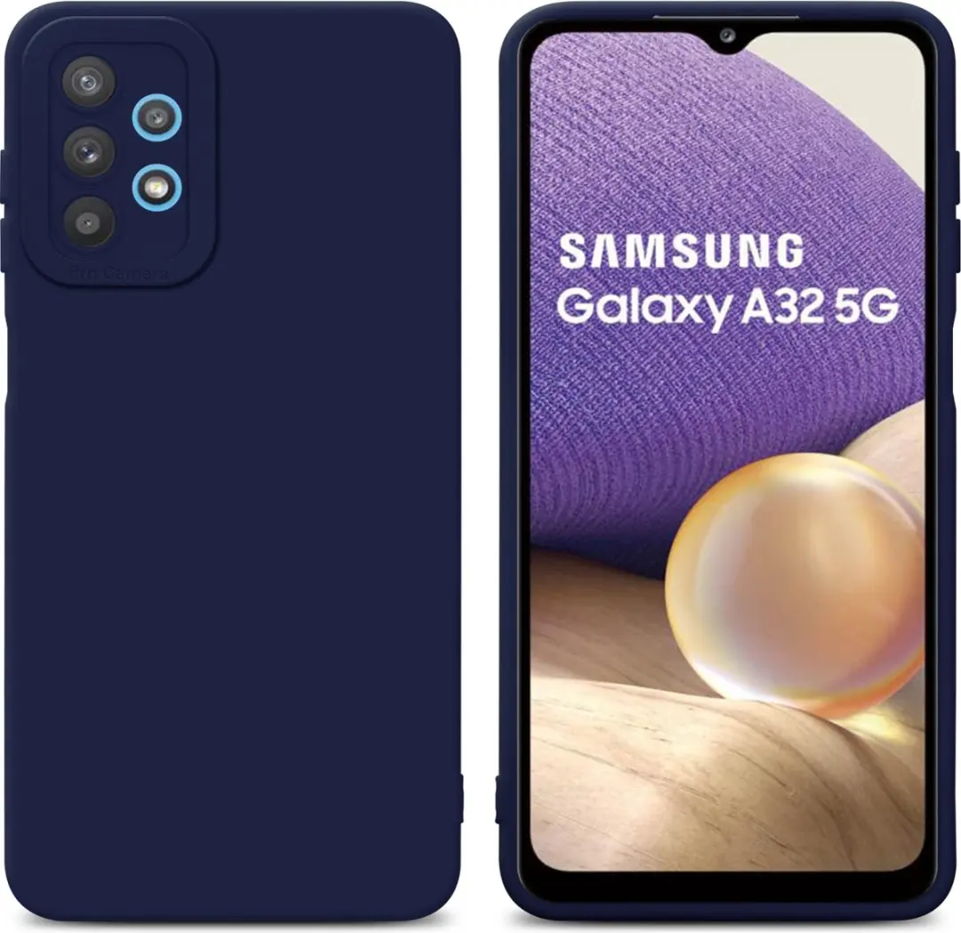 Cadorabo Hoesje geschikt voor Samsung Galaxy A32 5G in FLUID DONKER BLAUW