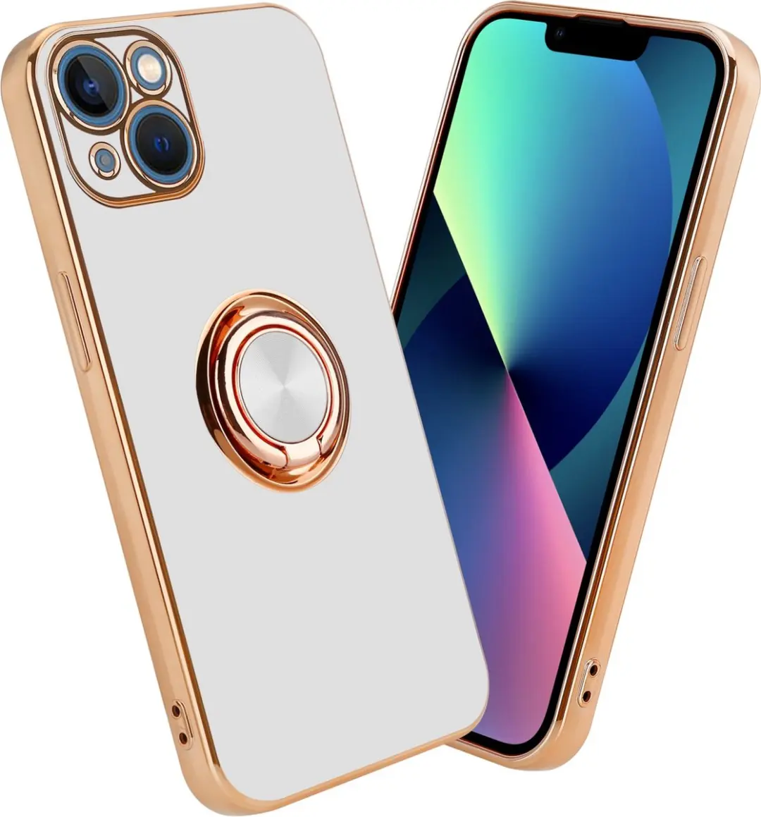 Cadorabo Hoesje geschikt voor Apple iPhone 13 in Glossy Wit