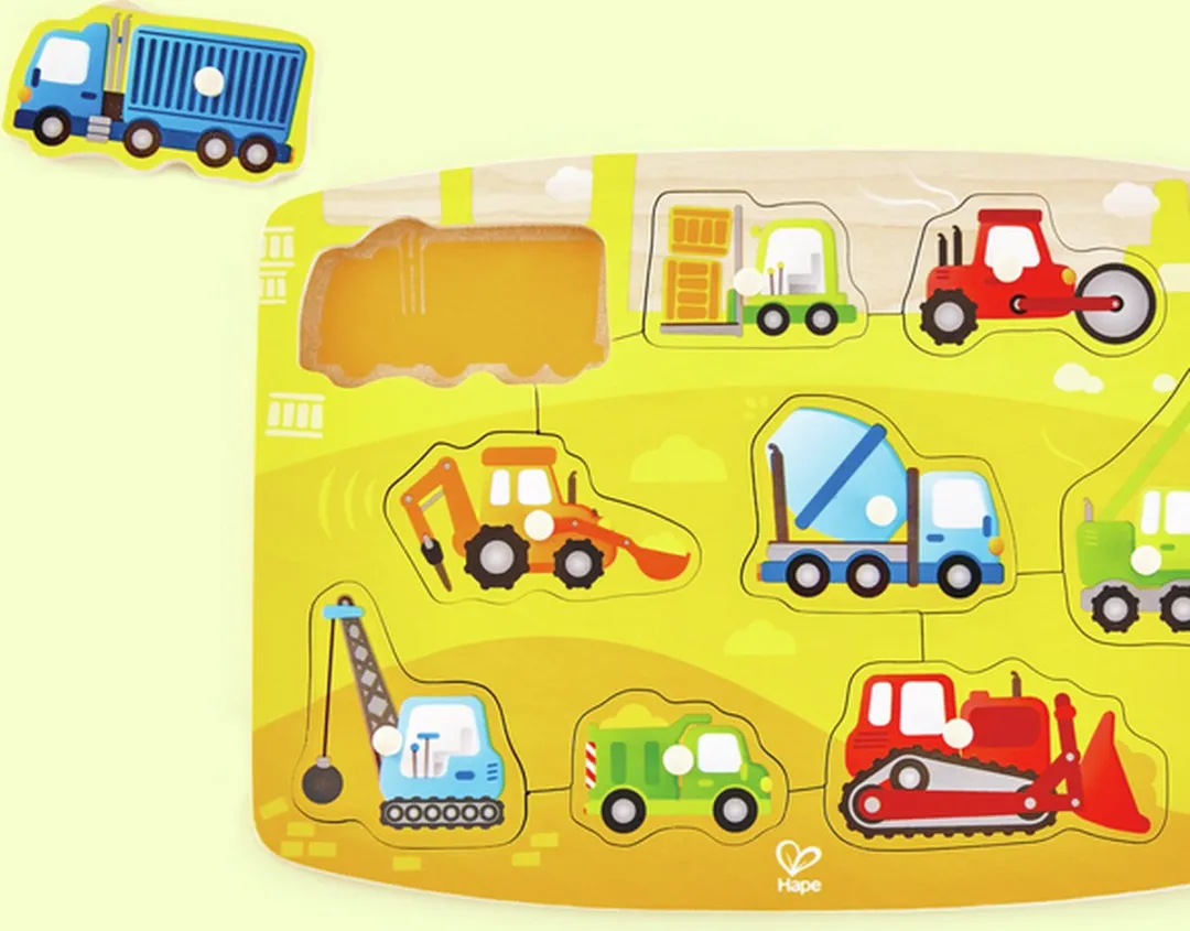 Hape Bouwpuzzel E1407 - 10 Stuks - Veelkleurig
