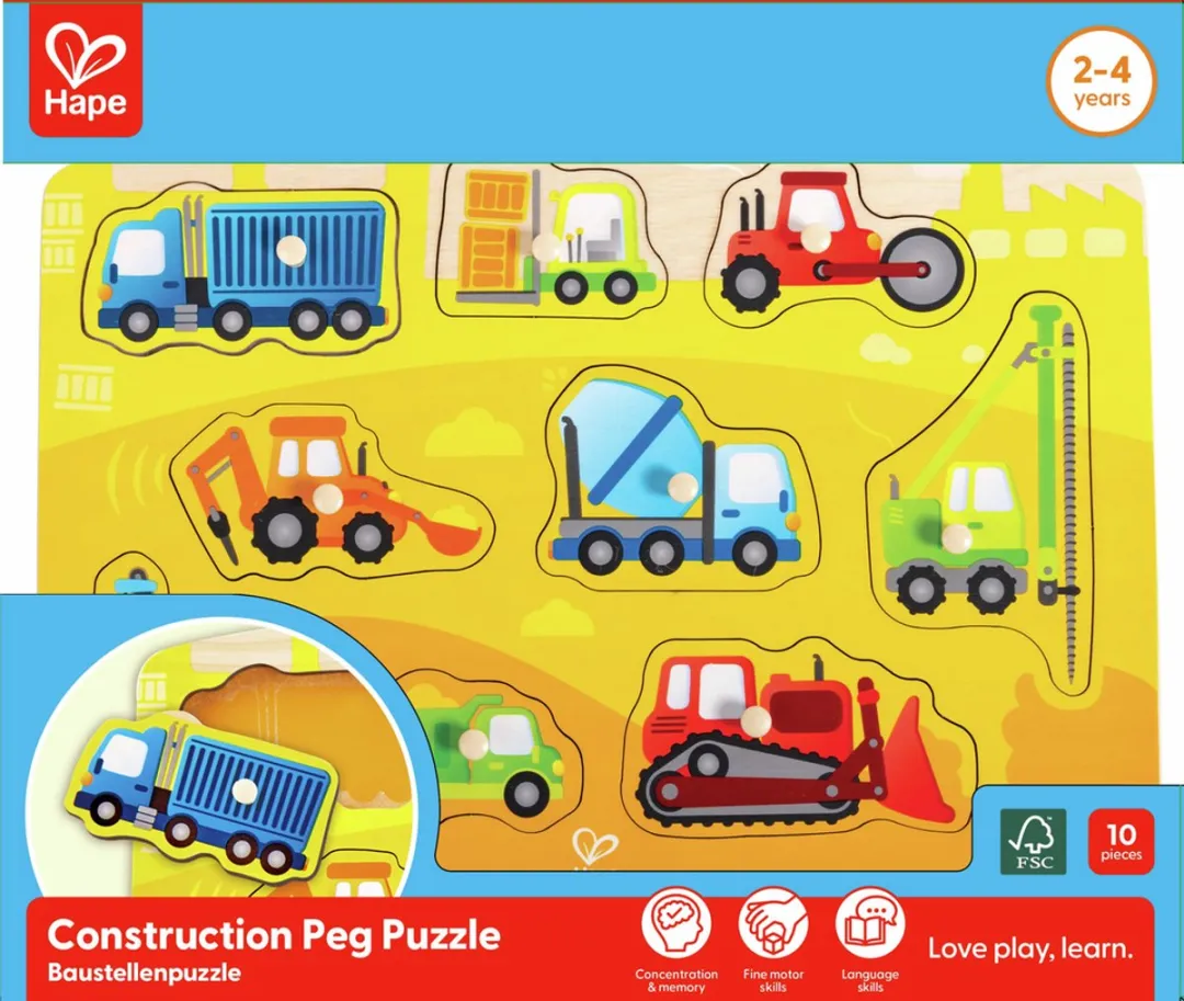 Hape Bouwpuzzel E1407 - 10 Stuks - Veelkleurig