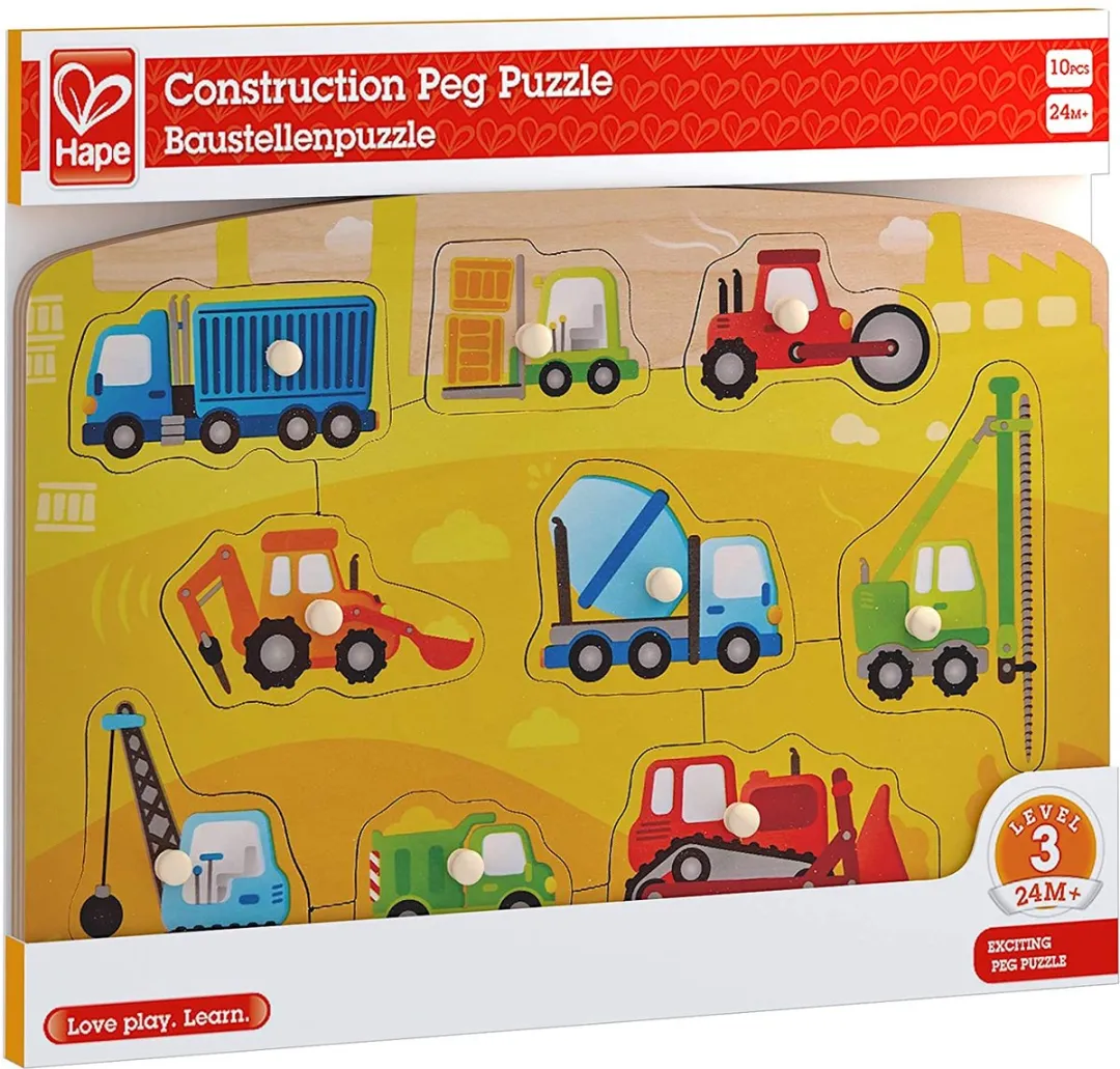 Hape Bouwpuzzel E1407 - 10 Stuks - Veelkleurig