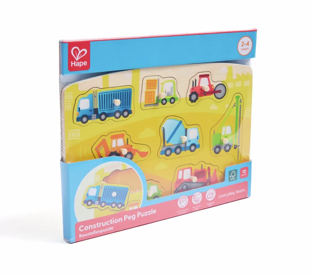 Hape Bouwpuzzel E1407 - 10 Stuks - Veelkleurig