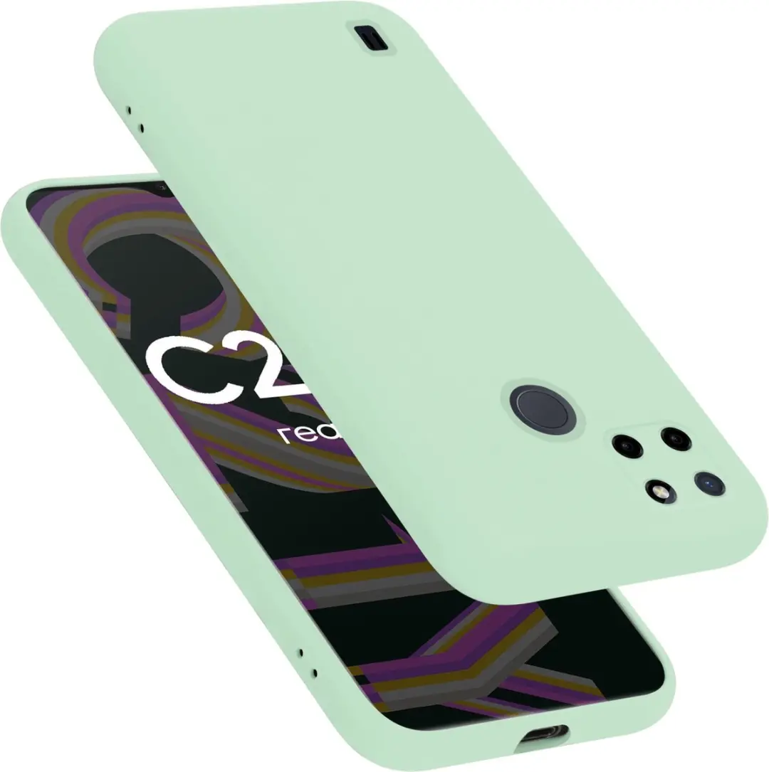 Cadorabo Hoesje geschikt voor Realme C21Y / C25Y in LIQUID LICHT GROEN
