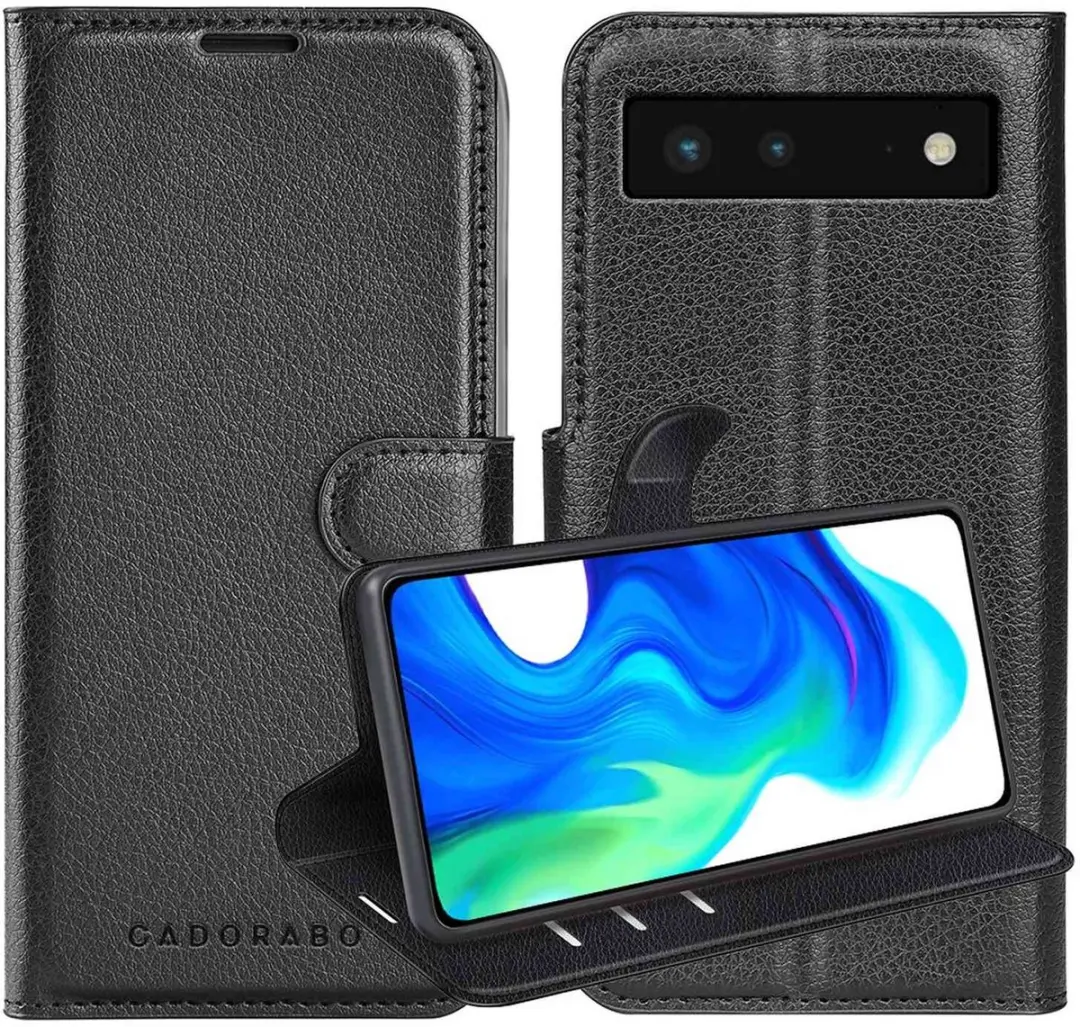 Cadorabo Hoesje geschikt voor Google PIXEL 6 in PHANTOM ZWART
