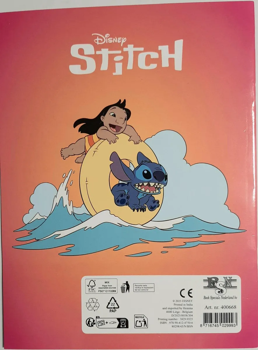 Disney Colorio Kleurboek A4 Lilo & Stitch - 32 Pagina's - Roze/Paars/Oranje