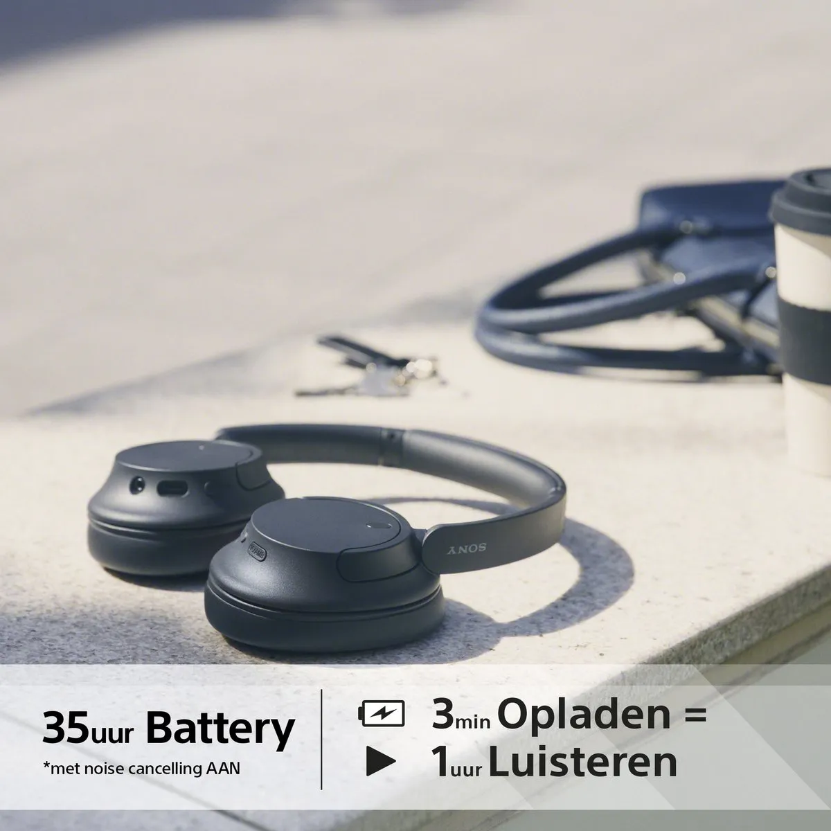 Sony WH-CH720N Draadloze Noise Cancelling Over-Ear Koptelefoon - Zwart - afbeelding 6 van 6