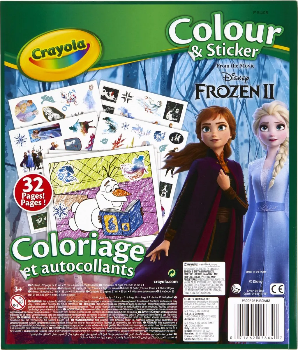 Crayola Frozen 2 Kleur En Sticker Boek - 32 Pagina's