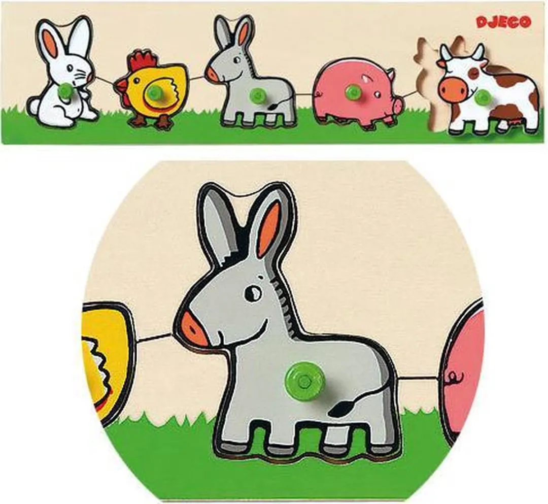 Djeco Puzzel Farm 'n Co 5 Stuks - Multicolor