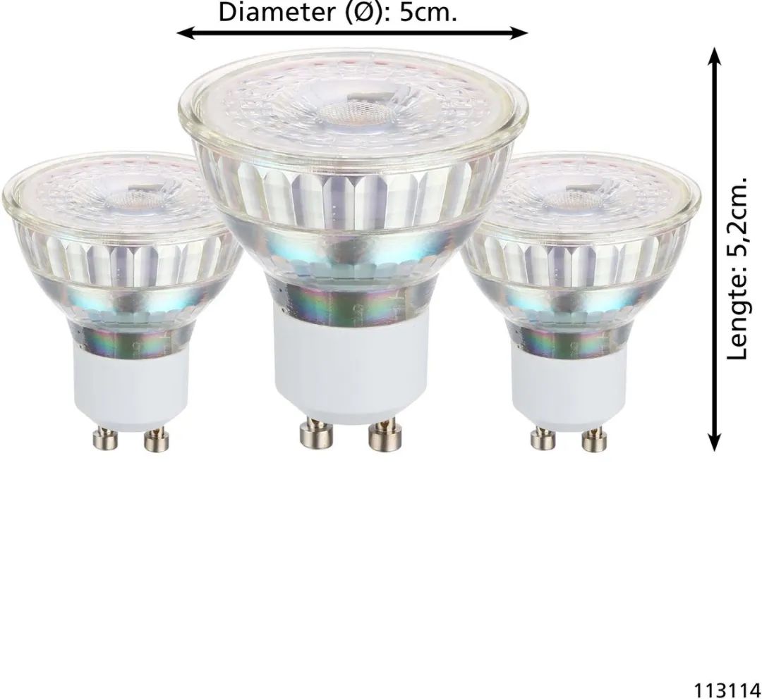 Eglo LED Lampenset GU10 4.5W 3000K - 3 Stuks