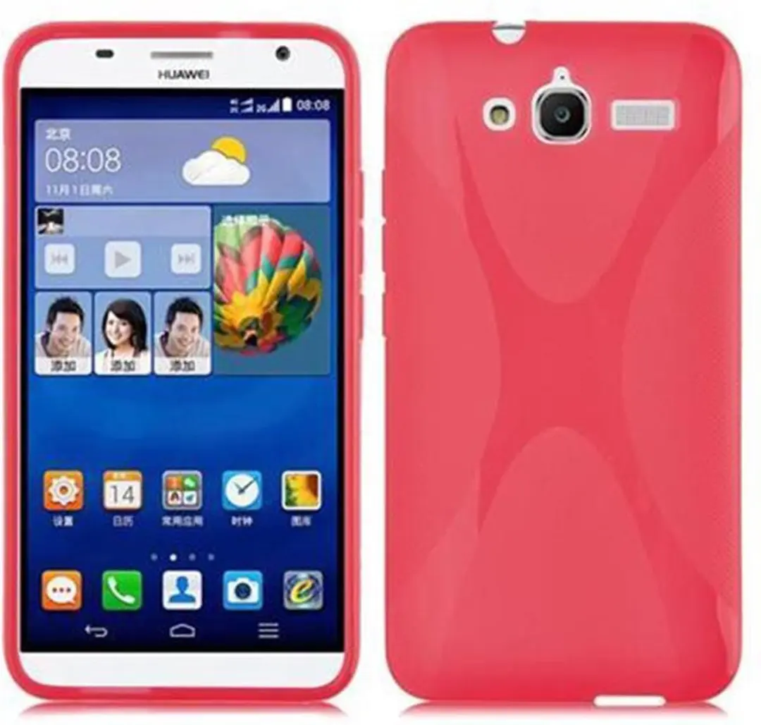 Cadorabo Hoesje geschikt voor Huawei ASCEND GX1 in INFERNO ROOD