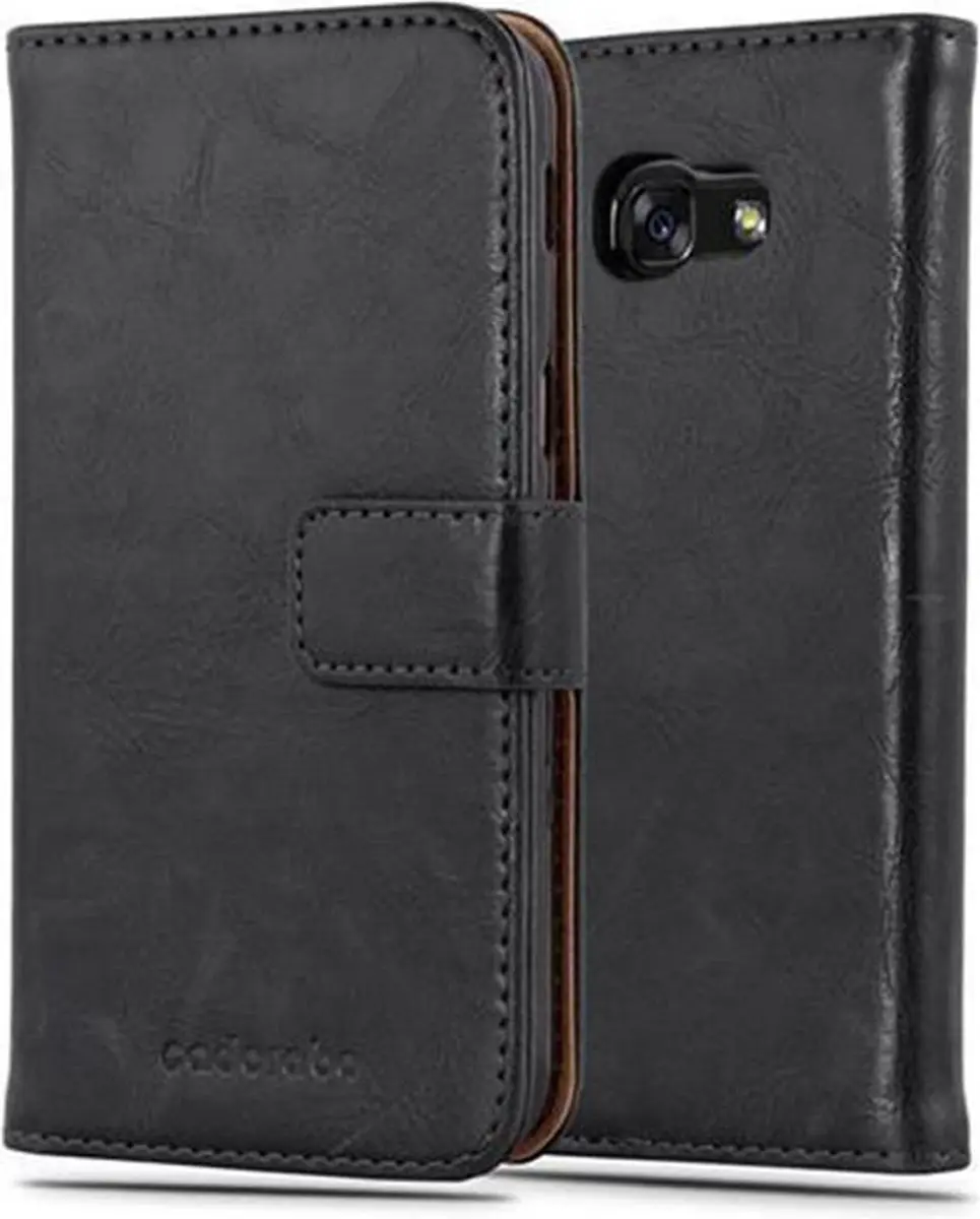 Cadorabo Hoesje geschikt voor Samsung Galaxy A3 2017 in ZWART GRAFIET
