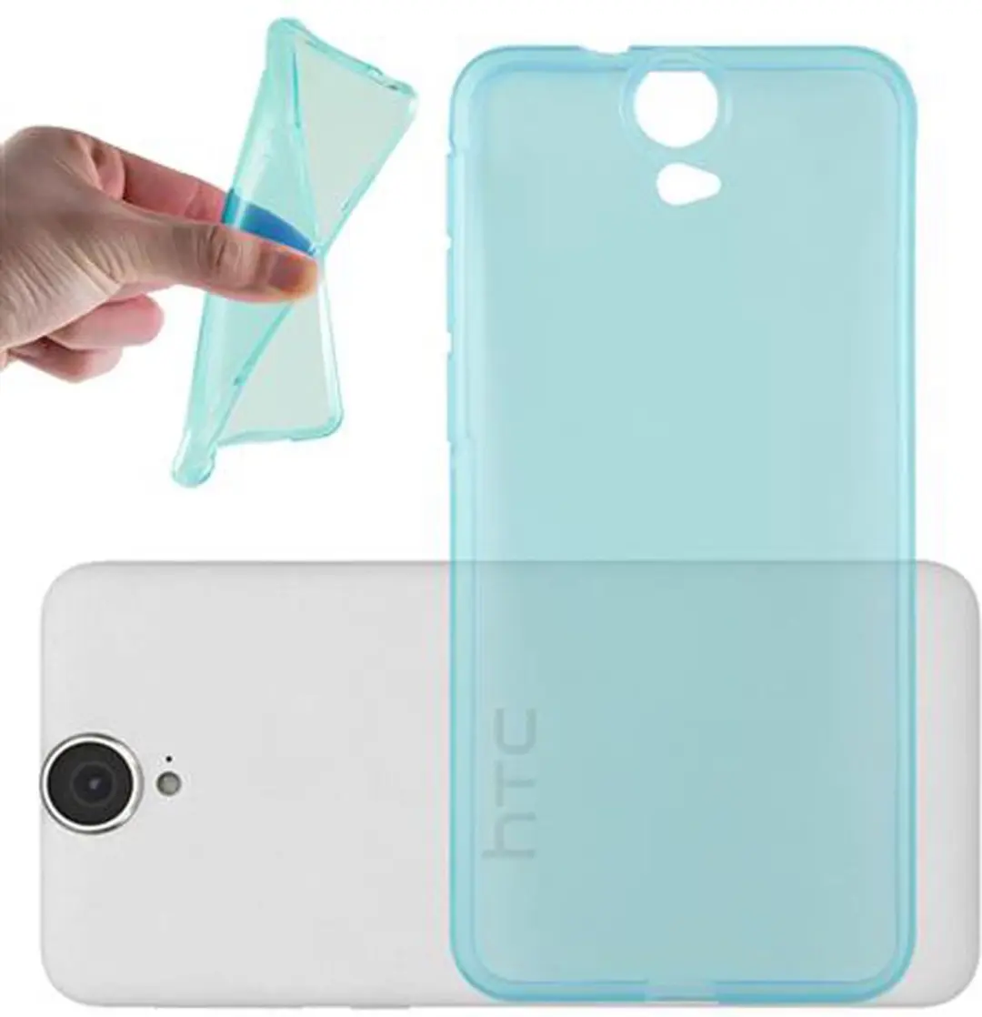 Cadorabo Hoesje geschikt voor HTC ONE E9 in TRANSPARANT BLAUW - Beschermhoes gemaakt van flexibel TPU Silicone Case Cover