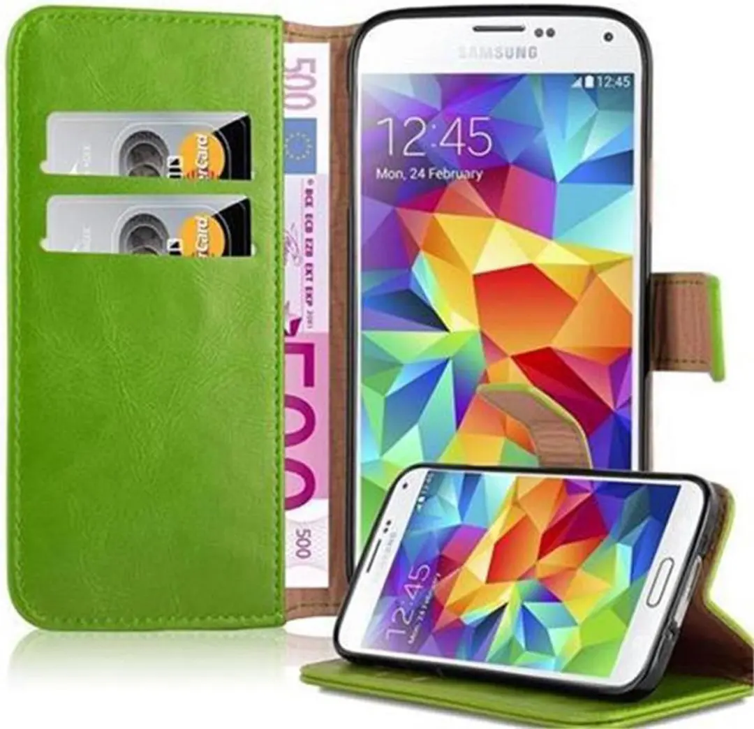 Cadorabo Hoesje geschikt voor Samsung Galaxy S5 / S5 NEO in GRAS GROEN