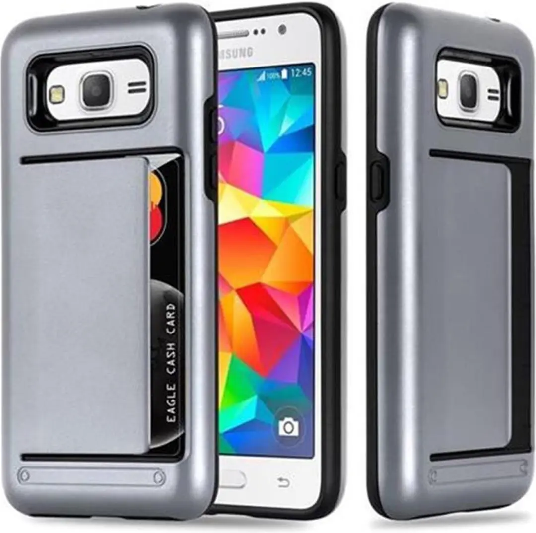 Cadorabo Hoesje geschikt voor Samsung Galaxy GRAND PRIME in PANTSER ZILVER