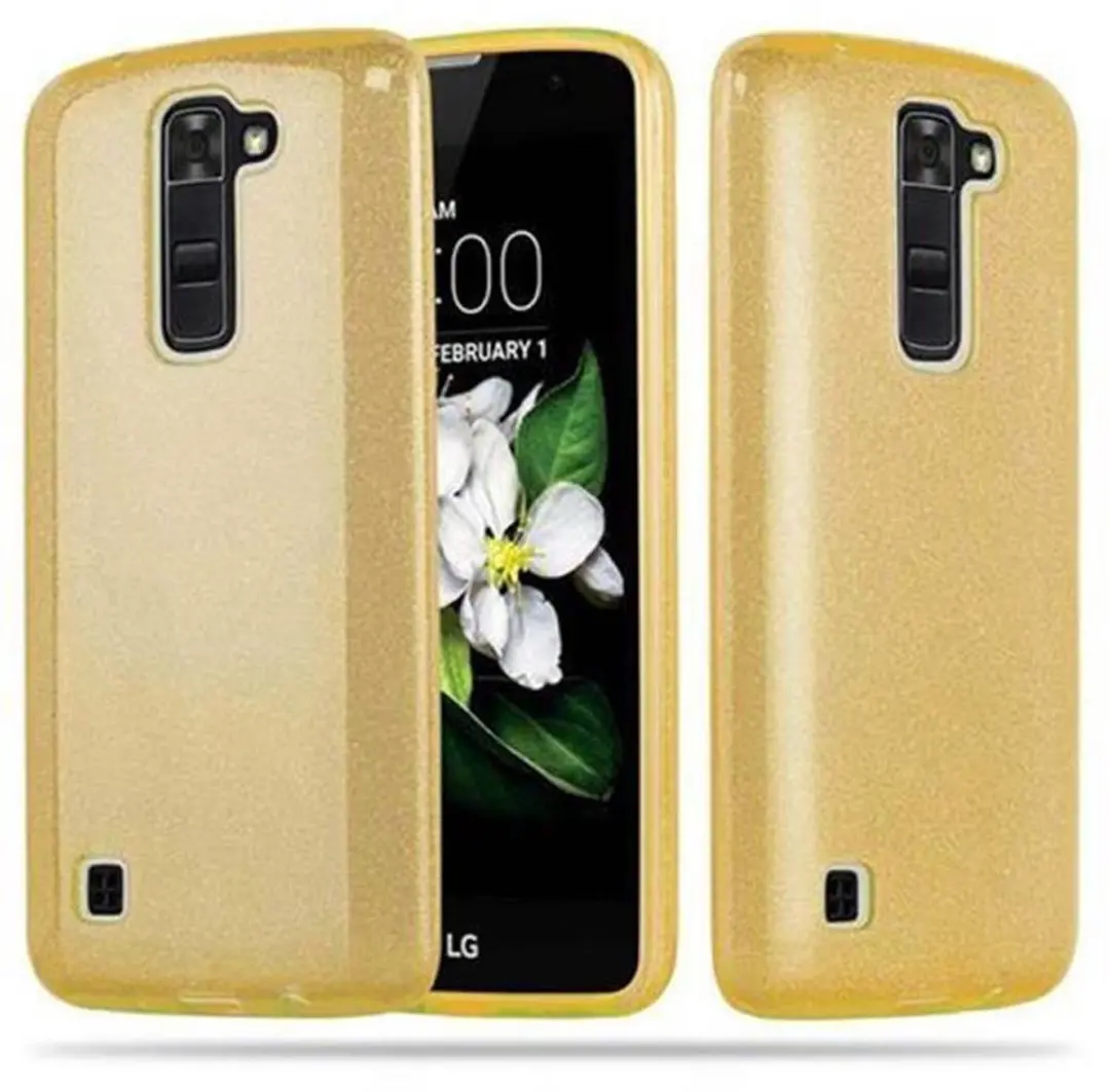 Cadorabo Hoesje geschikt voor LG K7 2016 in STAR STOF GOUD