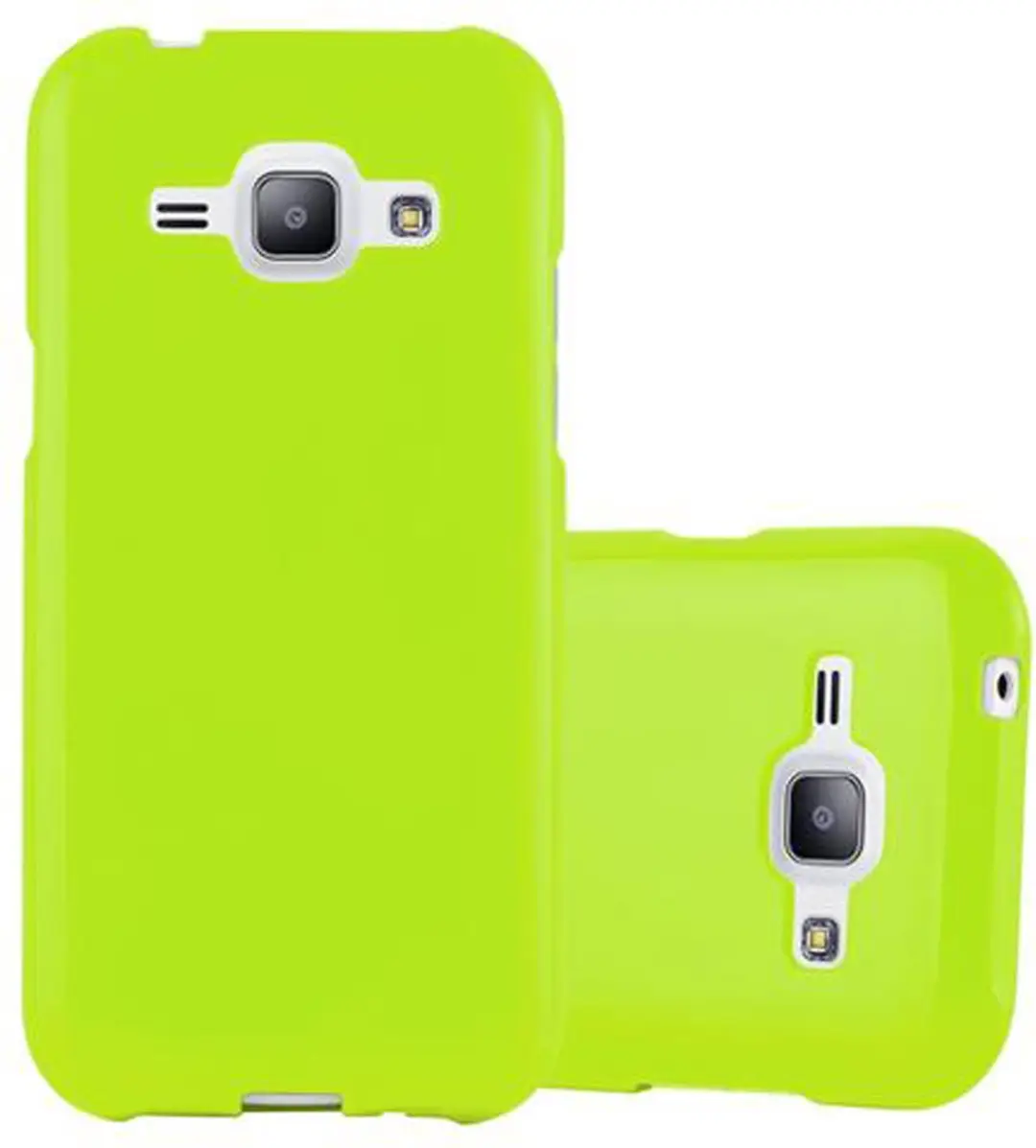 Cadorabo Hoesje geschikt voor Samsung Galaxy J1 2015 in JELLY GROEN