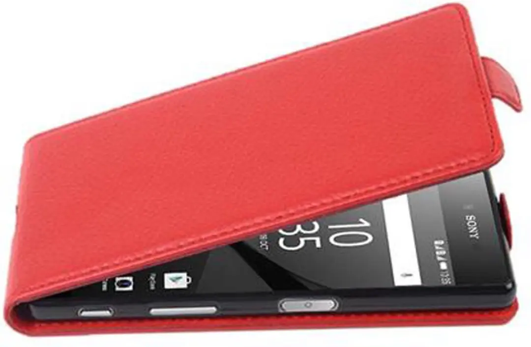 Cadorabo Hoesje geschikt voor Sony Xperia Z5 COMPACT in INFERNO ROOD